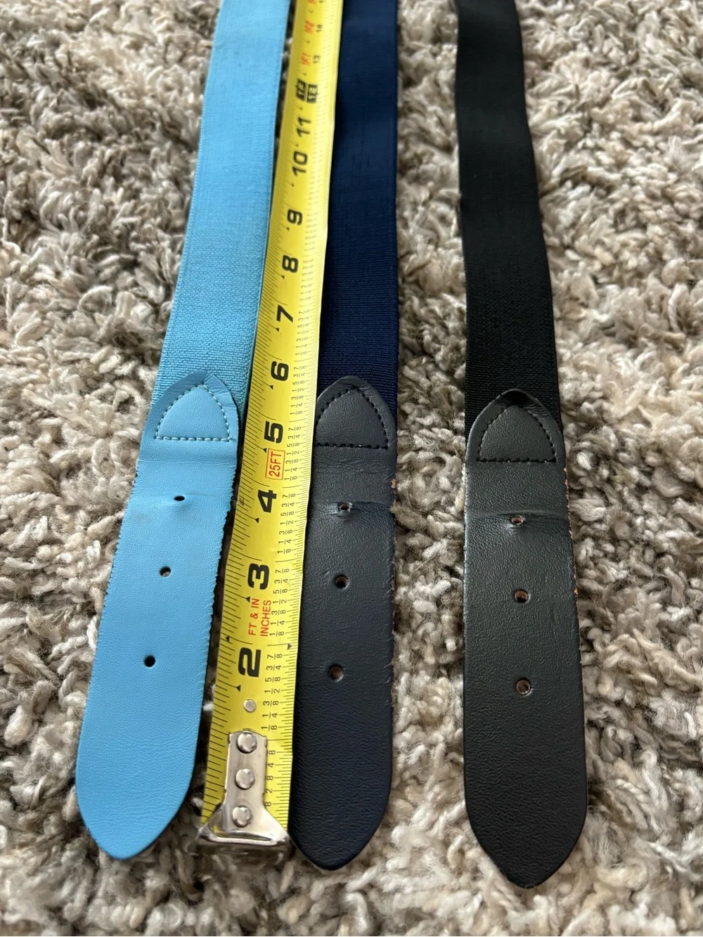 Wilson Men’s Elastic Web Belt — Black, Navy & Light Blue (you get ALL three!)